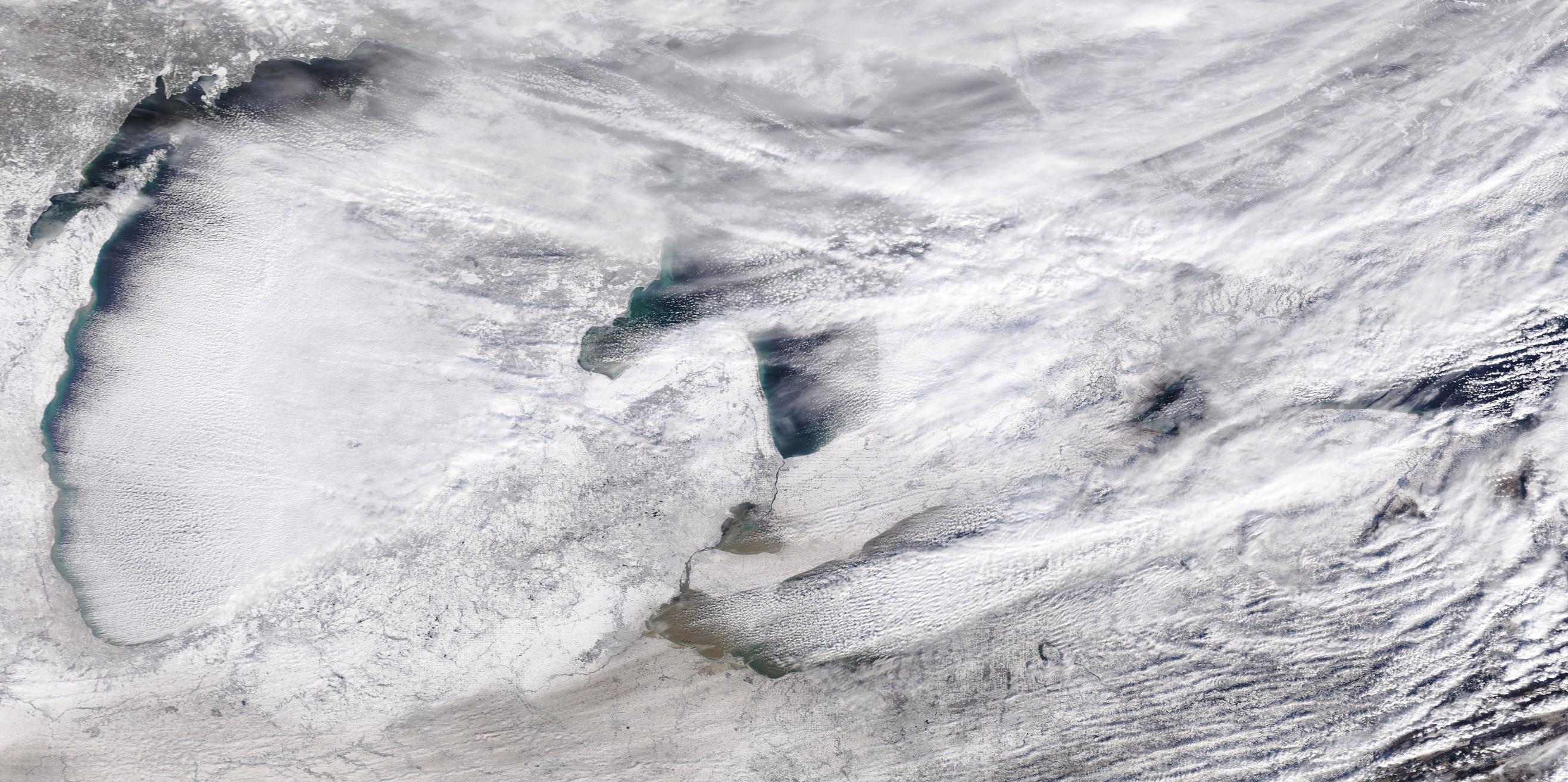 Lake Effect Snow viewed from MODIS